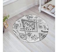 JHAOUNUK Tapis de Bain Antiderapant en Microfibre Douce,Tapis de Salle de Bain Lavable en Machine,Fond Transparent avec des Symboles maçonniques et mystérieux. Emblèmes de la FR,60x60cm