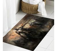 JHAOUNUK Tapis de Bain Antiderapant en Microfibre Douce,Tapis de Salle de Bain Lavable en Machine,général menant Son armée à la Guerre,60x90cm