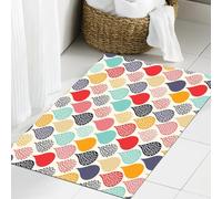 JHAOUNUK Tapis de Bain Antiderapant en Microfibre Douce,Tapis de Salle de Bain Lavable en Machine,Géométrique, Gouttes de Pluie, Style gribouillage, Mignon, créatif, en Forme de,60x90cm
