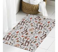 JHAOUNUK Tapis de Bain Antiderapant en Microfibre Douce,Tapis de Salle de Bain Lavable en Machine,Icônes Plates de pièces détachées Automobiles, modèle sans Couture sur Fond Bla,60x90cm