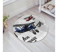 JHAOUNUK Tapis de Bain Antiderapant en Microfibre Douce,Tapis de Salle de Bain Lavable en Machine,Illustration vectorielle du Concept de Voyage. Affiche d'avion rétro. Un Ancien,60x60cm