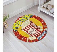 JHAOUNUK Tapis de Bain Antiderapant en Microfibre Douce,Tapis de Salle de Bain Lavable en Machine,Illustration vectorielle d'affiche Grunge Vintage Popcorn,60x60cm