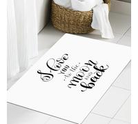 JHAOUNUK Tapis de Bain Antiderapant en Microfibre Douce,Tapis de Salle de Bain Lavable en Machine,Je t'aime jusqu'à la Lune et Retour Calligraphie Manuscrite Lettrage Citation p,60x90cm