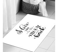 JHAOUNUK Tapis de Bain Antiderapant en Microfibre Douce,Tapis de Salle de Bain Lavable en Machine,Je t'aime jusqu'à la Lune et Retour, Calligraphie Manuscrite, Citation, Concept,60x90cm