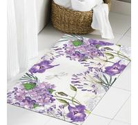 JHAOUNUK Tapis de Bain Antiderapant en Microfibre Douce,Tapis de Salle de Bain Lavable en Machine,Les Meilleures Fleurs d'été pour Votre Design,60x90cm
