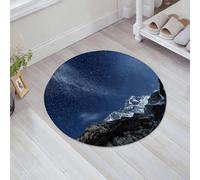 JHAOUNUK Tapis de Bain Antiderapant en Microfibre Douce,Tapis de Salle de Bain Lavable en Machine,l'espace, Les Sommets des Montagnes himalayennes dans la Nuit étoilée avec des,60x60cm