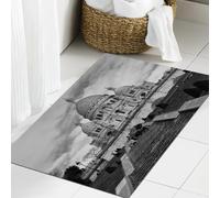 JHAOUNUK Tapis de Bain Antiderapant en Microfibre Douce,Tapis de Salle de Bain Lavable en Machine,Monument Attraction Basilique du Sacré-Cœur Montmartre Paris France Cathédrale,60x90cm