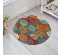 JHAOUNUK Tapis de Bain Antiderapant en Microfibre Douce,Tapis de Salle de Bain Lavable en Machine,Modèle sans Couture avec Fond de Feuille d'automne. Illustration vectorielle,60x60cm