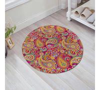 JHAOUNUK Tapis de Bain Antiderapant en Microfibre Douce,Tapis de Salle de Bain Lavable en Machine,Motif Cachemire. Bandana à imprimé Floral torsadé. Style bohème Vintage. Motif,60x60cm