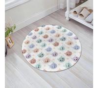 JHAOUNUK Tapis de Bain Antiderapant en Microfibre Douce,Tapis de Salle de Bain Lavable en Machine,Motif sans Couture de Visage de Chat Kawaii drôle avec des Joues Roses, Couleur,60x60cm