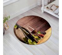 JHAOUNUK Tapis de Bain Antiderapant en Microfibre Douce,Tapis de Salle de Bain Lavable en Machine,Nature Morte au tonneau de vin en Bois. Concept Rustique. Dégustation. Viticult,60x60cm