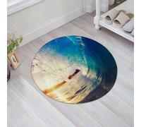 JHAOUNUK Tapis de Bain Antiderapant en Microfibre Douce,Tapis de Salle de Bain Lavable en Machine,Océan, Lever de Soleil à Las Olas Perspective du scénario du Surfeur,60x60cm