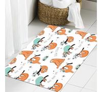 JHAOUNUK Tapis de Bain Antiderapant en Microfibre Douce,Tapis de Salle de Bain Lavable en Machine,Paresseux Mignons dessinés à la Main, Vecteur drôle. Illustrations de Paresseux,60x90cm