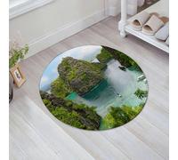 JHAOUNUK Tapis de Bain Antiderapant en Microfibre Douce,Tapis de Salle de Bain Lavable en Machine,Paysage de Falaise majestueuse dans la Station balnéaire Sauvage et Chaude des,60x60cm