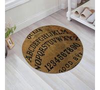 JHAOUNUK Tapis de Bain Antiderapant en Microfibre Douce,Tapis de Salle de Bain Lavable en Machine,Planchette de Ouija sur Texture Bois. Affiche avec Jeu de fantômes. Jeu d'Hallo,60x60cm