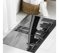 JHAOUNUK Tapis de Bain Antiderapant en Microfibre Douce,Tapis de Salle de Bain Lavable en Machine,Pont de Manhattan sur Fond de Ciel Bleu,60x90cm