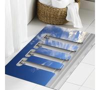 JHAOUNUK Tapis de Bain Antiderapant en Microfibre Douce,Tapis de Salle de Bain Lavable en Machine,Quatre piliers Anciens avec Fond de Ciel Bleu.,60x90cm