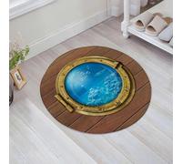 JHAOUNUK Tapis de Bain Antiderapant en Microfibre Douce,Tapis de Salle de Bain Lavable en Machine,Requin, fenêtre de caméra sous-Marine avec Vue sur Les Poissons Qui nagent,60x60cm