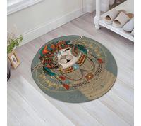 JHAOUNUK Tapis de Bain Antiderapant en Microfibre Douce,Tapis de Salle de Bain Lavable en Machine,Tableau de coloriage pour Adultes représentant Un alpaga élégant avec Un Turban,60x60cm