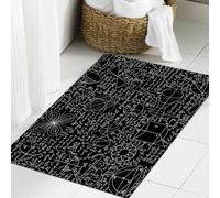 JHAOUNUK Tapis de Bain Antiderapant en Microfibre Douce,Tapis de Salle de Bain Lavable en Machine,Texture sans Fin de Vecteur mathématique avec calculs et formules de Chiffres m,60x90cm