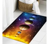 JHAOUNUK Tapis de Bain Antiderapant en Microfibre Douce,Tapis de Salle de Bain Lavable en Machine,Vénus Neptune Orbite Nébuleuse Science Système Solaire Lune Planète Soleil Conc,50x80cm
