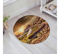 JHAOUNUK Tapis de Bain Antiderapant en Microfibre Douce,Tapis de Salle de Bain Lavable en Machine,Viaduc ferroviaire de Glenfinnan en Écosse avec Le Train à Vapeur Jacobite cont,60x60cm