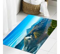 JHAOUNUK Tapis de Bain Antiderapant en Microfibre Douce,Tapis de Salle de Bain Lavable en Machine,Volcan du Mont Bromo au Lever du Soleil à Java-Est, en Indonésie.,60x90cm