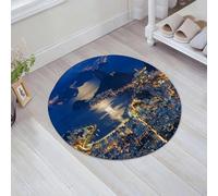 JHAOUNUK Tapis de Bain Antiderapant en Microfibre Douce,Tapis de Salle de Bain Lavable en Machine,Vue Nocturne du Pain de Sucre et de Botafogo à Rio de Janeiro,60x60cm