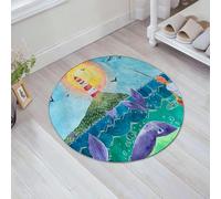 JHAOUNUK Tapis de bain doux 60 x 60 cm, histoire aquarelle sur une amitié d'enfance heureuse. Tapis de bain antidérapant et lavable Tapis de bain moelleux absorbant Tapis de bain Tapis de bain Tapis