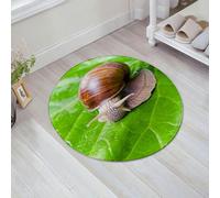 JHAOUNUK Tapis de bain doux 60 x 60 cm, slime antidérapant en plein air, escargot lent, manger, feuilles, animaux, sauvage, antidérapant, lavable, tapis de bain moelleux, absorbant
