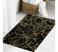 JHAOUNUK Tapis de bain doux 60 x 90 cm, doré, marbré, structure, design, pour affiche, brochure, invitation, antidérapant, lavable, tapis de bain moelleux, absorbant