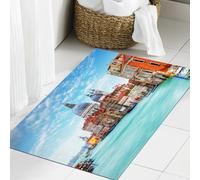 JHAOUNUK Tapis de bain doux 60 x 90 cm, en Italie, Canale Grande et basilique Santa Maria della Salute, historique, antidérapant, lavable, moelleux et absorbant