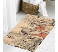 JHAOUNUK Tapis de bain doux 60 x 90 cm, illustration d'un chanteur de jazz afro-américain avec contrebasse, antidérapant, lavable, tapis de bain moelleux, absorbant