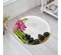 JHAOUNUK Tapis de salle de bain à séchage rapide, tapis de sol absorbant pour la maison, fond antidérapant en caoutchouc, facile à nettoyer, tapis de douche de salle de bain, spa, belle orchidée rose