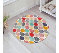 JHAOUNUK Tapis de salle de bain à séchage rapide, tapis de sol absorbant pour la maison, fond antidérapant en caoutchouc, facile à nettoyer, tapis de douche de salle de bain, géométrique, gouttes de