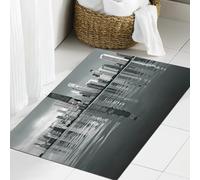 JHAOUNUK Tapis de salle de bain à séchage rapide, tapis de sol absorbant pour la maison, fond antidérapant en caoutchouc, facile à nettoyer, tapis de douche de salle de bain, Chicago Skyline. Image en