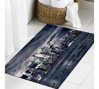 JHAOUNUK Tapis de salle de bain à séchage rapide, tapis de sol absorbant pour la maison, fond antidérapant en caoutchouc, facile à nettoyer, tapis de douche de salle de bain, New York City Manhattan