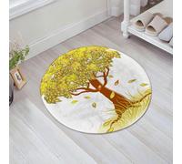 JHAOUNUK Tapis de salle de bain doux, 60 x 60 cm, rayon de soleil entre les ombres des arbres, sidylle de paysage, antidérapant et lavable, tapis de bain moelleux, absorbant