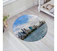 JHAOUNUK Tapis de salle de bain doux, 60 x 60 cm, Skyline de Sydney avec le quartier central des affaires de la ville à Mitt, antidérapant, lavable, tapis de bain moelleux absorbant