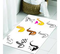 JHAOUNUK Tapis de salle de bain doux, 60 x 90 cm, décor musical jazz, illustration colorée de saxophones, antidérapant, lavable, tapis de bain moelleux absorbant