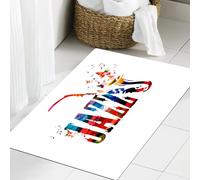 JHAOUNUK Tapis de salle de bain doux, 60 x 90 cm, décorations musicales, jazz coloré avec chœur de saxophone, été, antidérapant, lavable, tapis de bain moelleux absorbant