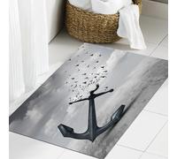 JHAOUNUK Tapis de salle de bain doux 60 x 90 cm, le concept psychologique de lâcher prise consiste en ce qu'il y a un, antidérapant et lavable, tapis de bain moelleux et absorbant