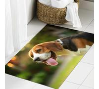 JHAOUNUK Tapis de salle de bain doux, 60 x 90 cm, motif chien Beagle et FAE en plein air, antidérapant, lavable, moelleux, absorbant