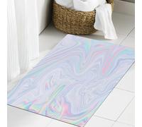 JHAOUNUK Tapis de salle de bain doux 60 x 90 cm, représentation graphique d'un fond en marbre liquide, antidérapant, lavable, tapis de bain moelleux absorbant