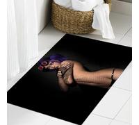 JHAOUNUK Tapis de salle de bain doux, 60 x 90 cm, style cyberpunk exemplaire, antidérapant, lavable, moelleux, absorbant