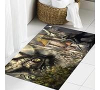 JHAOUNUK Tapis de salle de bain doux 60 x 90 cm, un énorme monstre cyclope avec tentacules à la fin desquels de nombreux yeux - Antidérapant et lavable - Tapis de bain moelleux absorbant