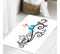 JHAOUNUK Tapis de salle de bain doux 60 x 90 cm, vecteur d'amour. Amour des mots isolé sur fond blanc. Autocollant mural, antidérapant et lavable, tapis de bain moelleux, absorbant
