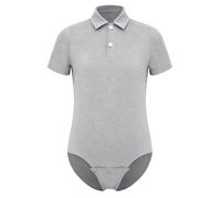 Jhaoyu Combinaison Adaptable Manches Courtes Anti Décrochage Pour Garçons Gris clair 7-8 ans