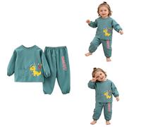 Jhaoyu Combinaison Imperméable Pour Garçons Ensemble Haut Et Pantalon Vêtements Pour Le Petit Copain Boueux Combinaison Anti Taches Pour Tout Le Corps Dinosaure vert 12-18 mois