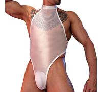 Jhaoyu Combinaison Lutte Pour Homme En Maillage Transparent Montrant Le Derrière Combinaison Élastique Blanc B Taille unique